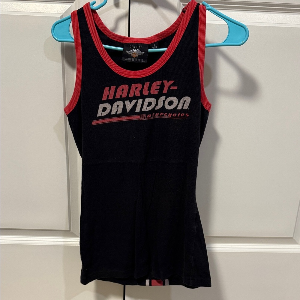 Harley-Davidson Black Tank Top with Red Accents